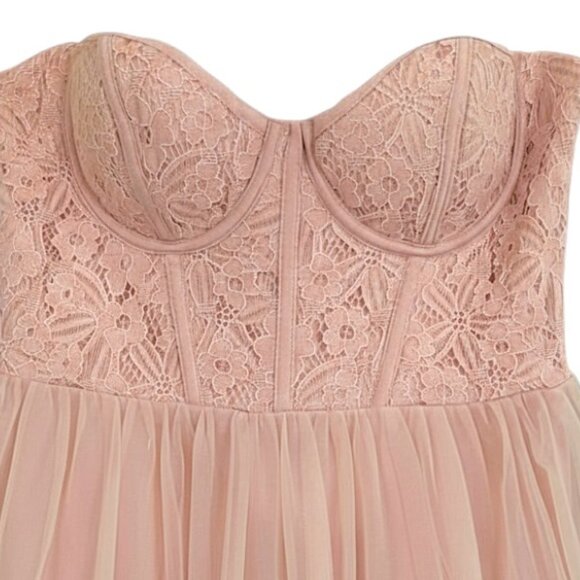NWT Selfie Leslie Dancing With Me Sweetheart Tulle Midi Dress Pink S Formal Roma - Picture 5 of 12